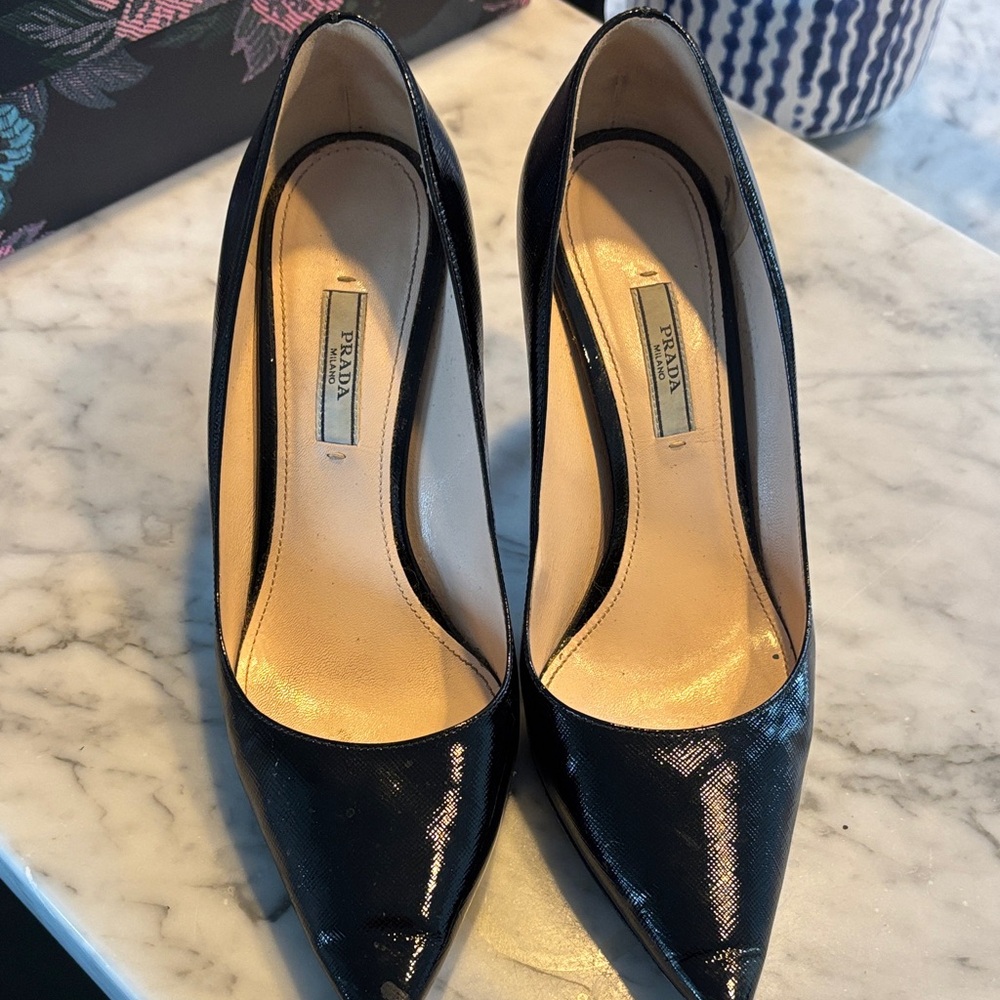 Prada Shiny Black Women's Heels